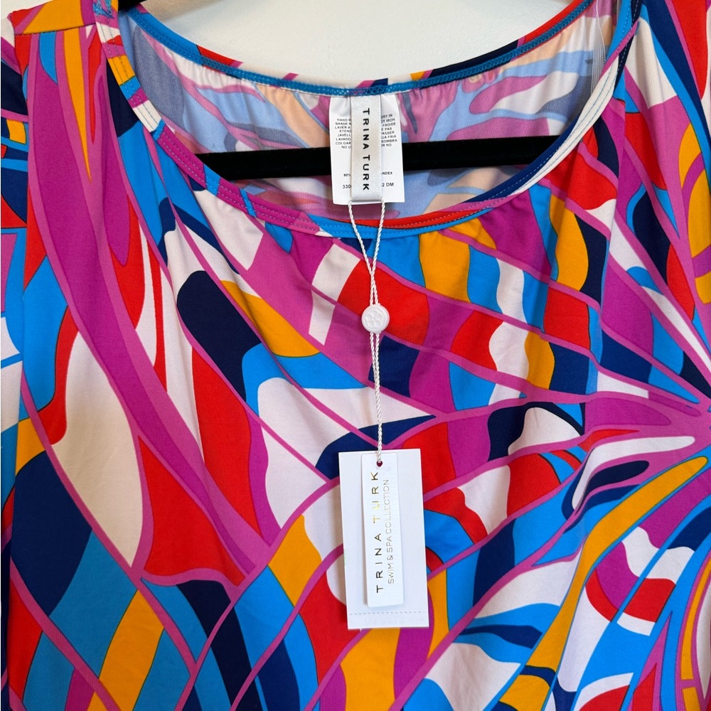 *NWT* TRINA TURK PRINTED RIO TUNIC DRESS COVERUP LARGE - Picture 8 of 8